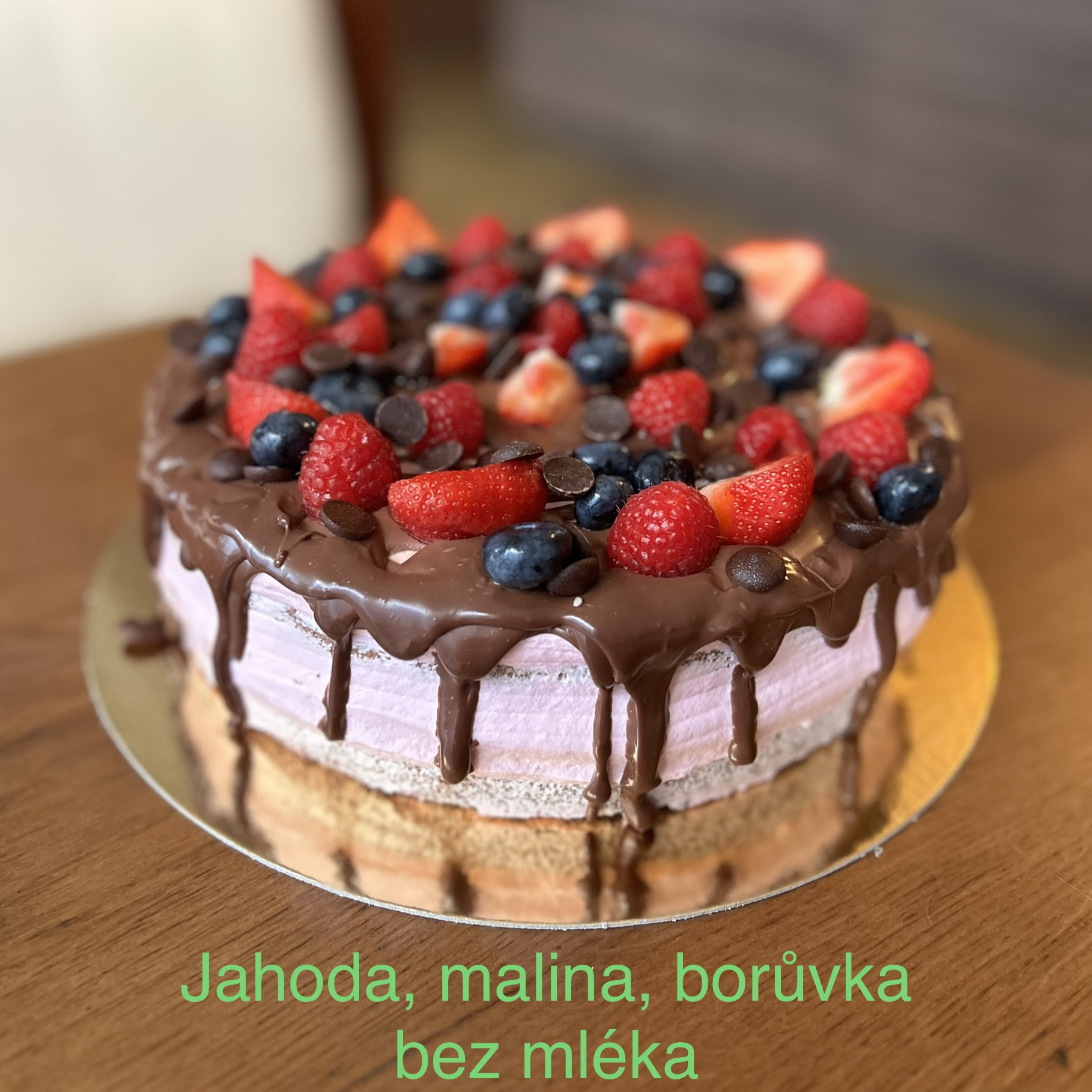 Jahoda, malina, borůvka bez lepku a mléka vel. M 21cm